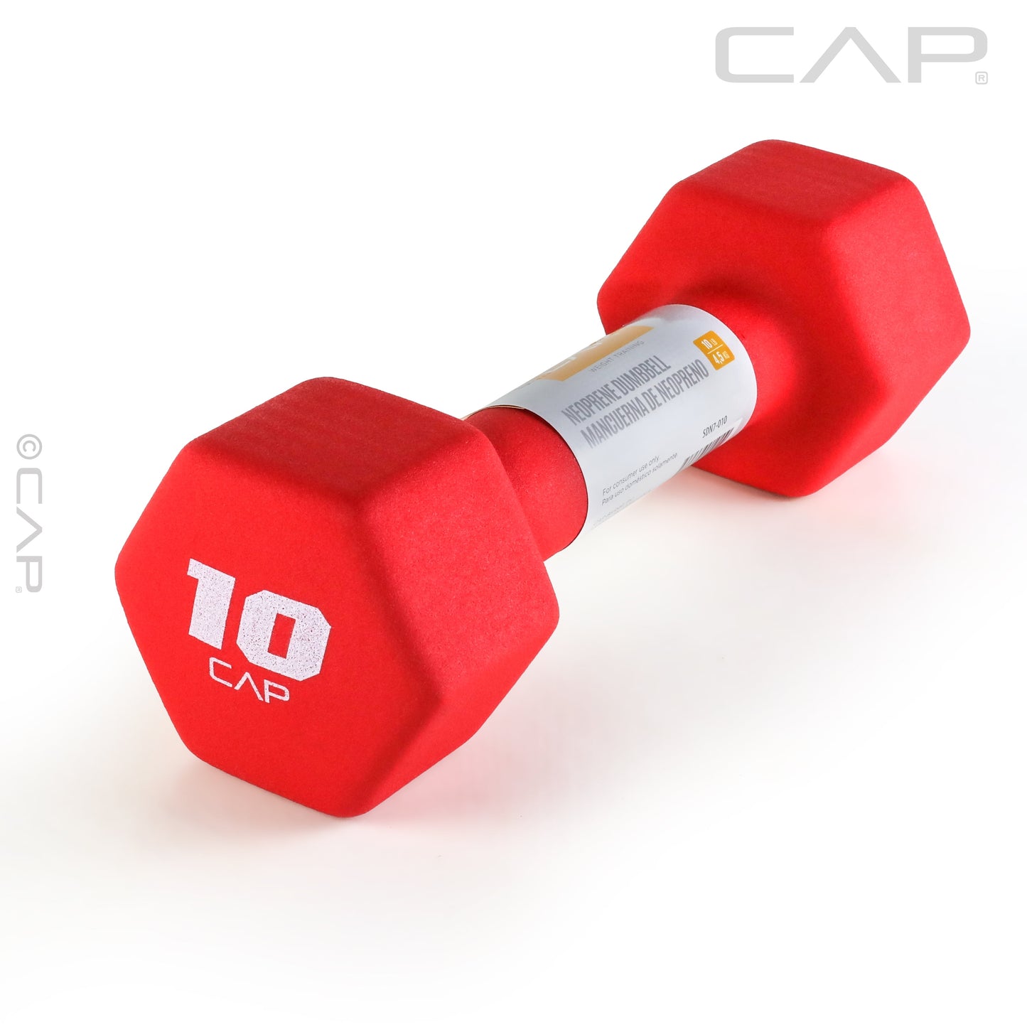 , 10Lb Neoprene Dumbbell, Red, Single