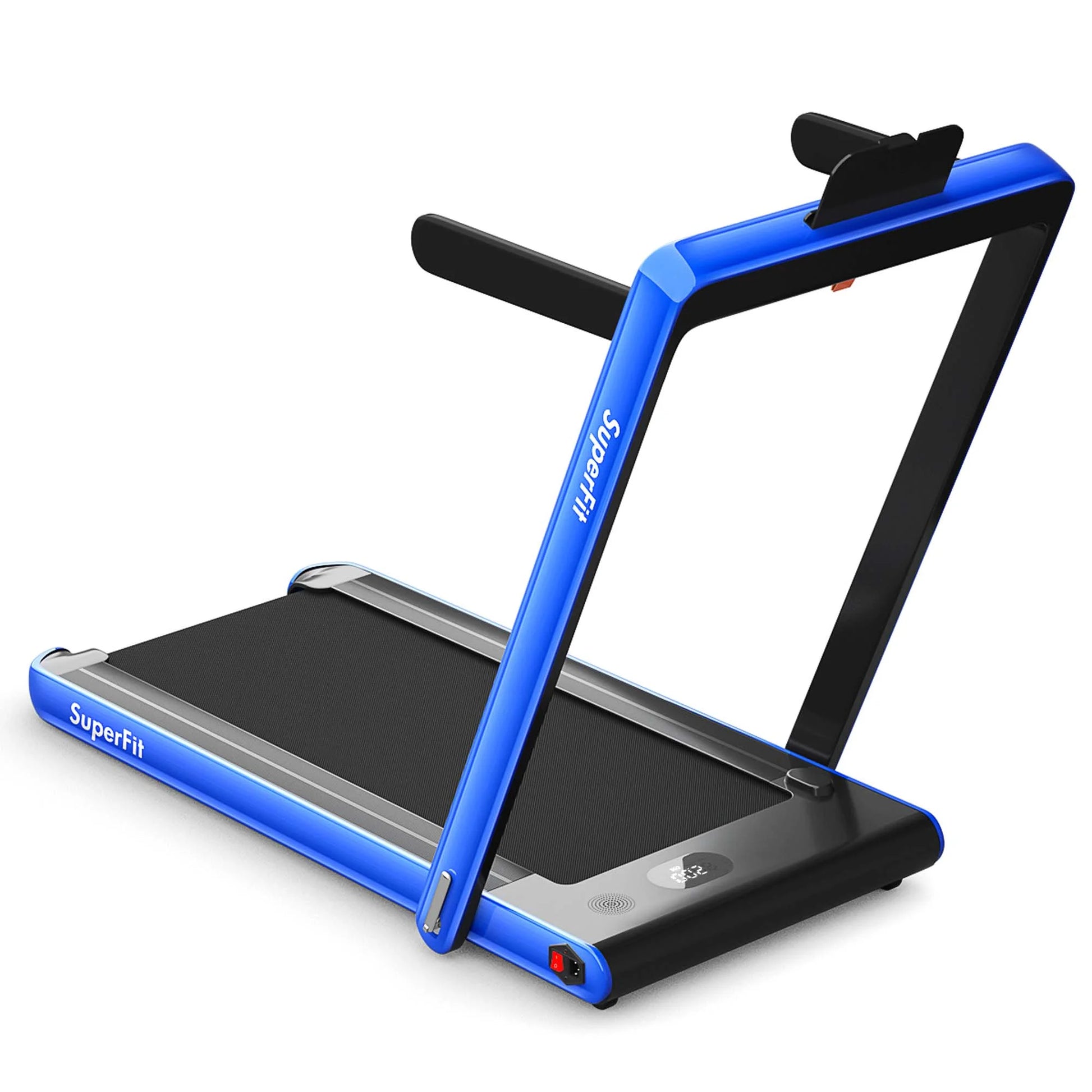 Superfit up to 7.5MPH 2.25HP 2 in 1 Dual Display Screen Treadmill Jogging Machine W/APP Control Blue