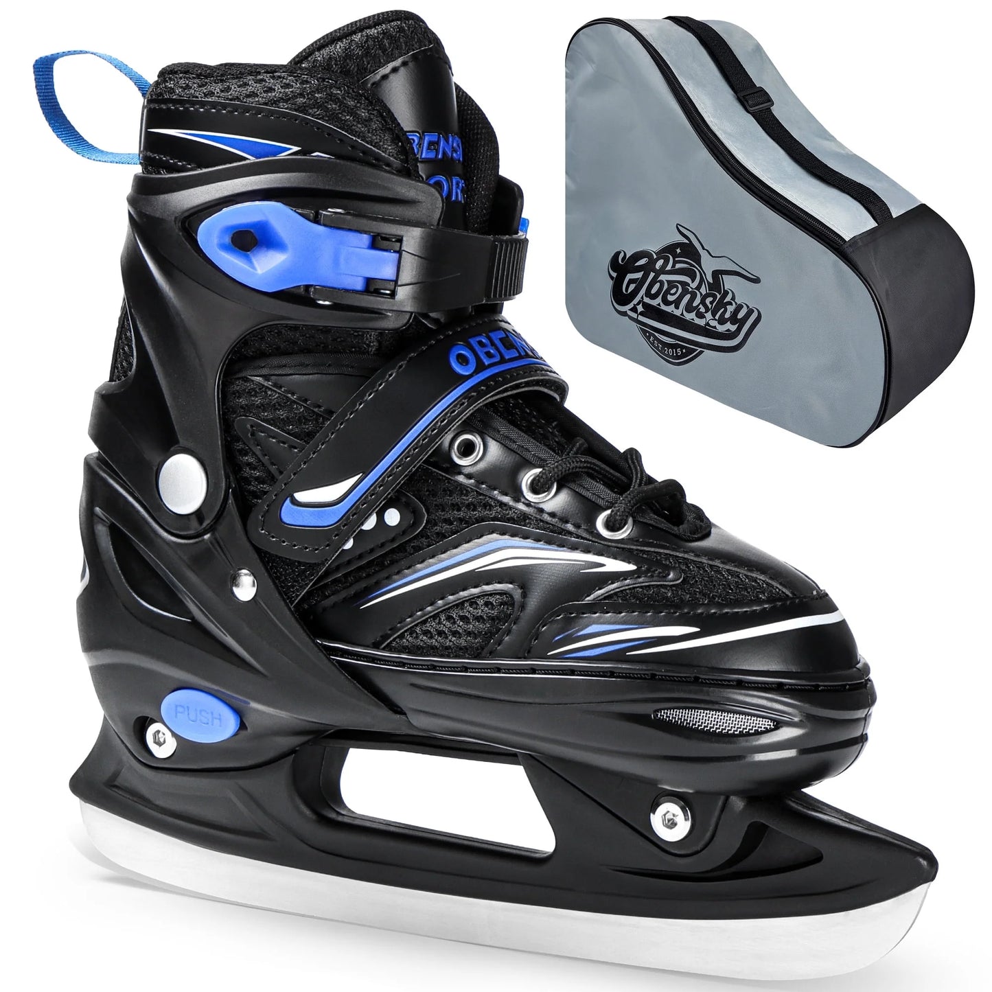 Adjustable Ice Skates with Free Skate Bag for Beginners,Kids,Girls&Boys-Ice Skating Shoes with Stainless Steel Blade