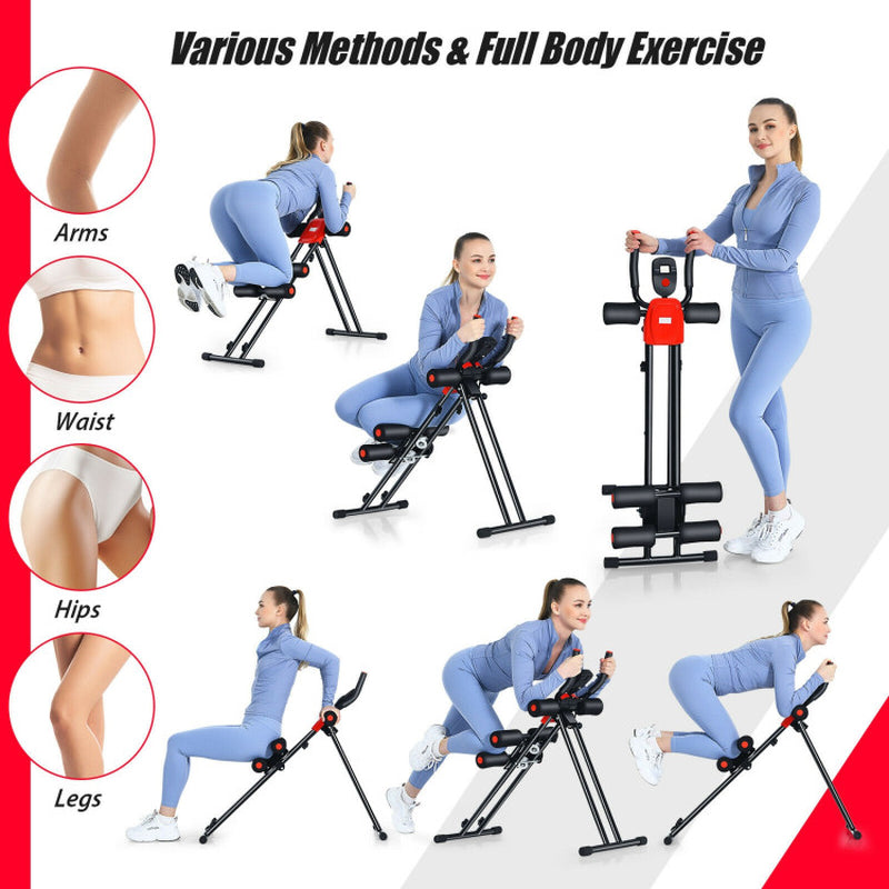 Foldable Adjustable Core Abdominal Trainer with 3 Adjustable Resistance and LCD Display