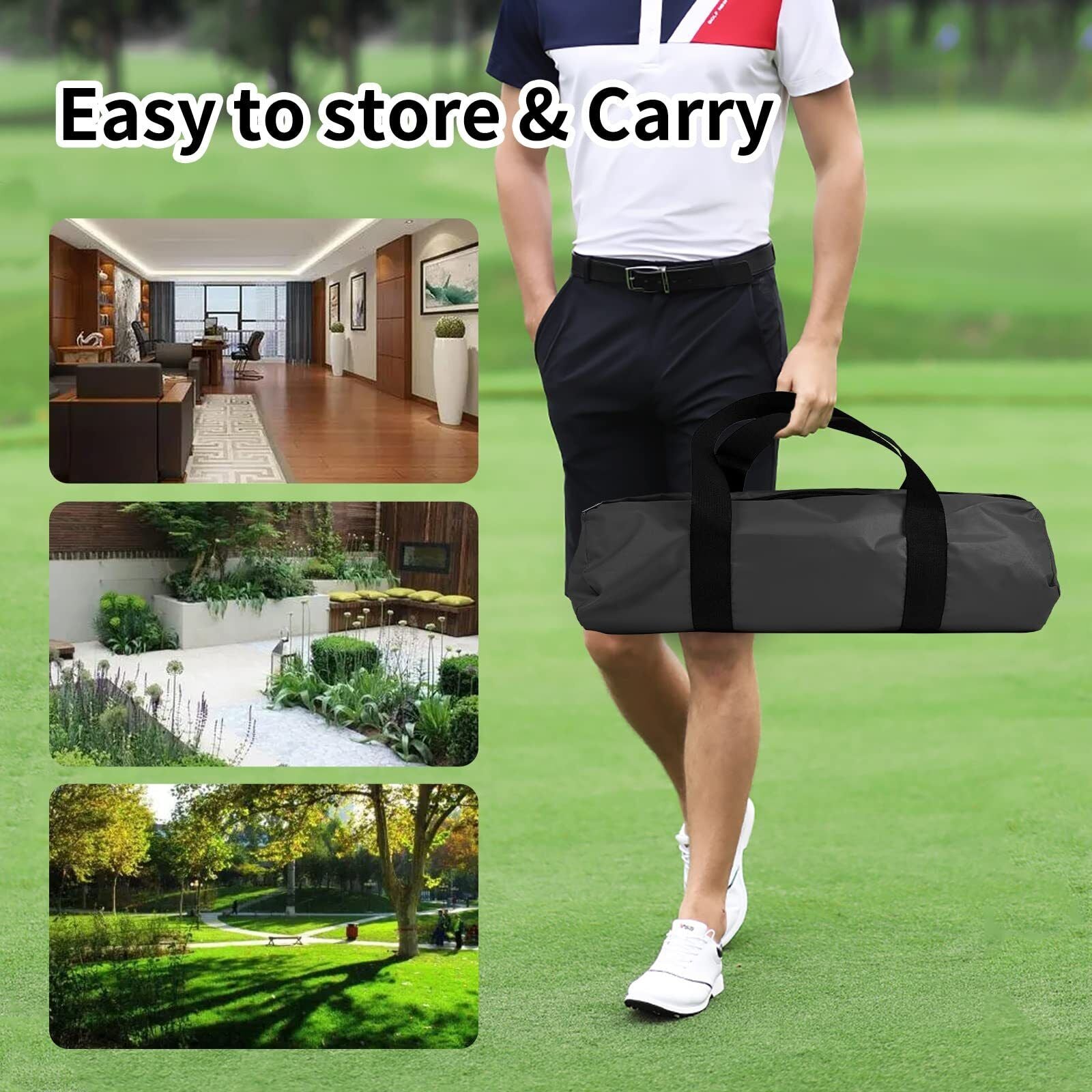 Black Golf Practice Net Set Golf Nets for Backyard Driving Golf Net with Hitt...