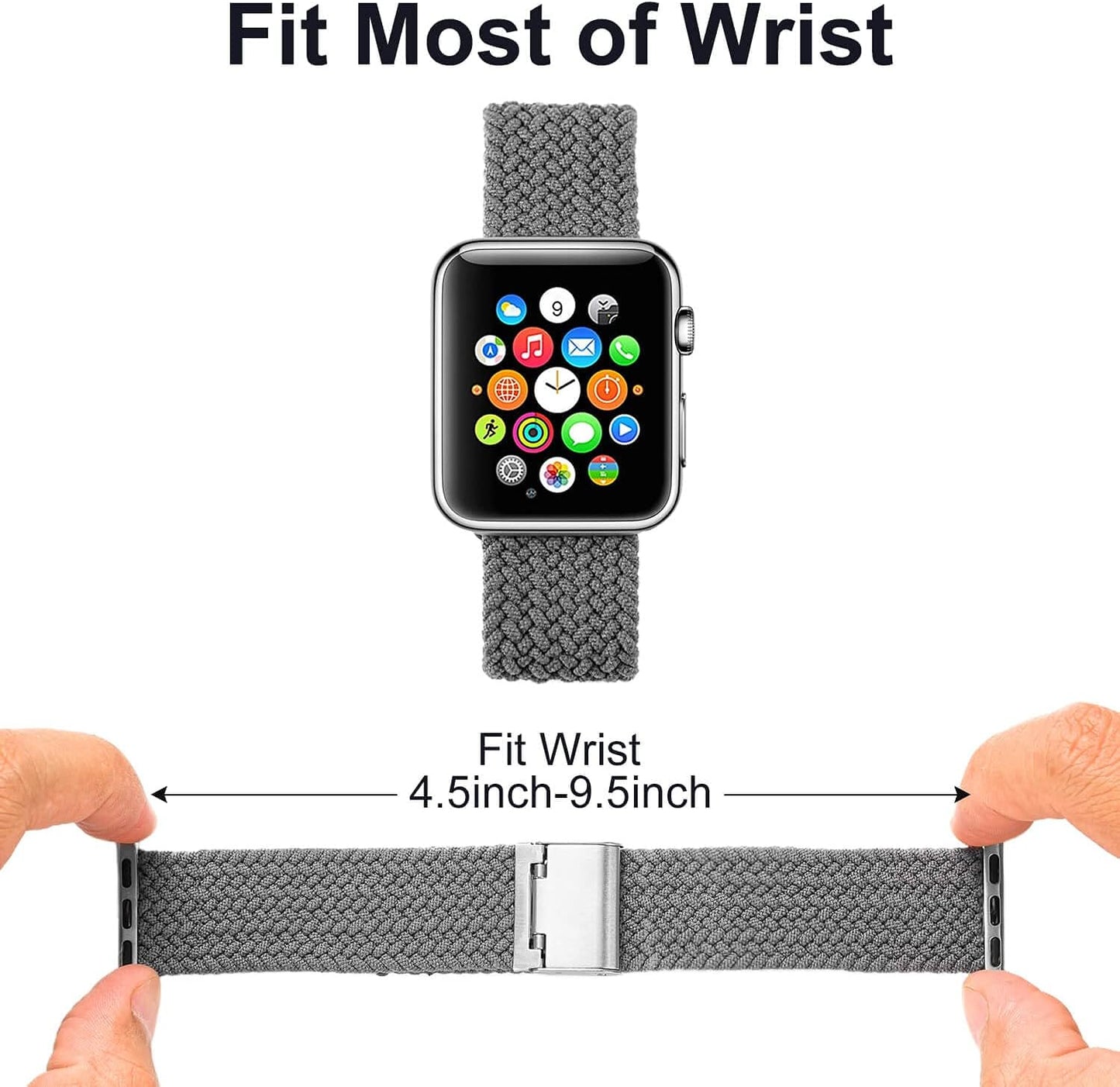 Band Compatible with Apple Watch 42Mm 44Mm,Iwatch Bands for Men Women,Adjustable Strap Braided Solo Loop with Metal Buckle Woven Elastic Sport Bands for Iwatch Series SE/6/5/4/3/2/1