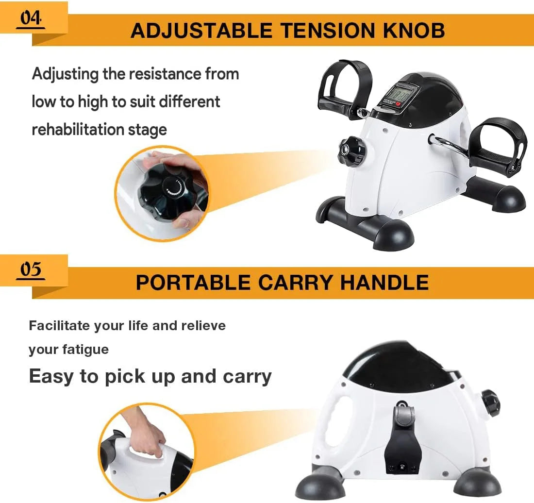 Mini Pedal Exerciser under Desk Bike with Non Slip Carpet