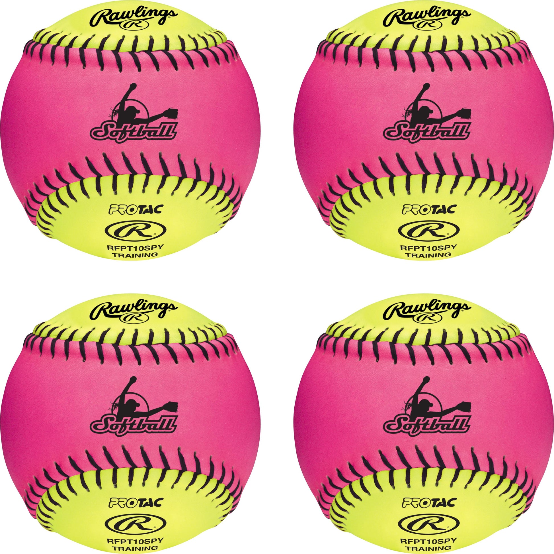 Official League Recreational Use Fastpitch Softballs, 10 Inch, 4 Count