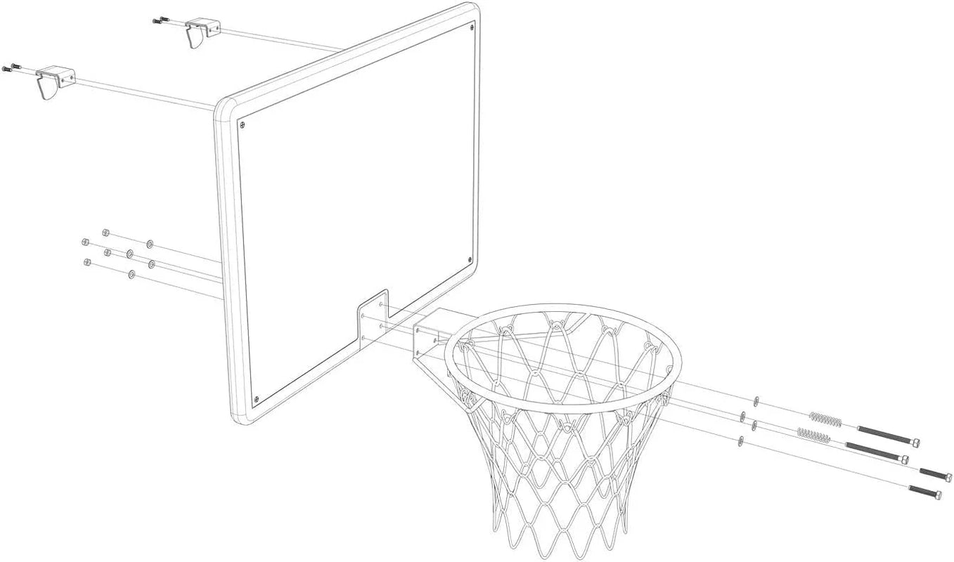 Wall Mount Large Basketball Hoop with Door Hooks, 32" X 23" Backboard, Ball and Rim, Outdoor Lndoor Basketball Hoops Games Set for Youth Adults Kids Gifts