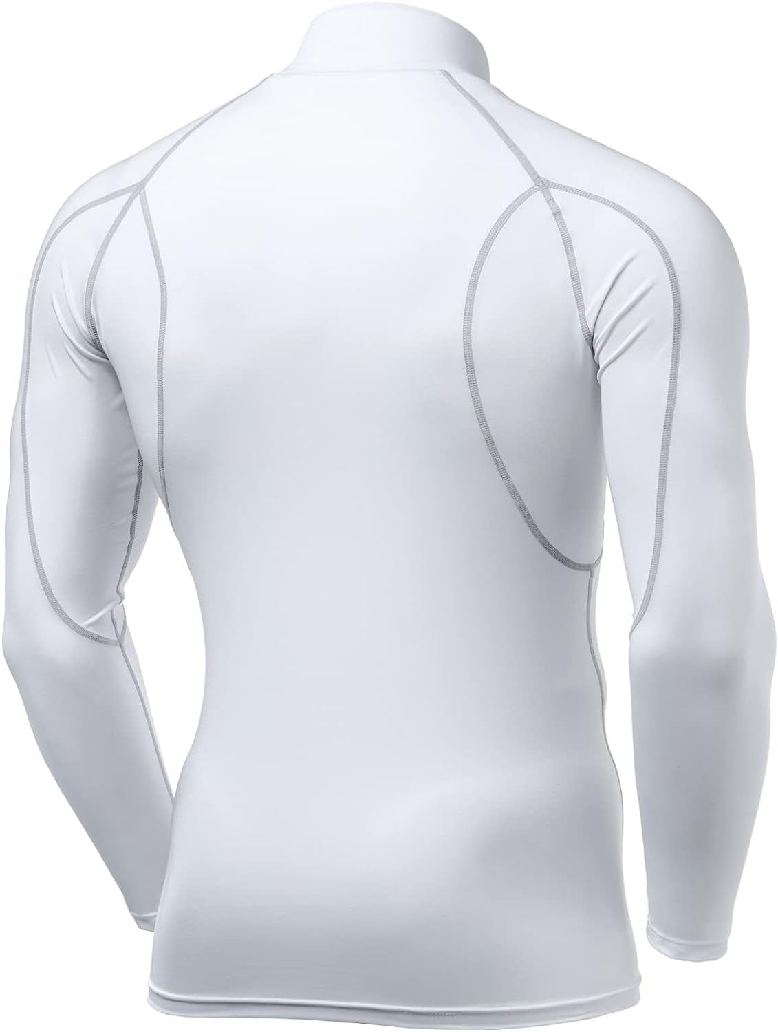 Men'S UPF 50+ Mock Long Sleeve Compression Shirts, Athletic Workout Shirt, Base Layer for Water Sports