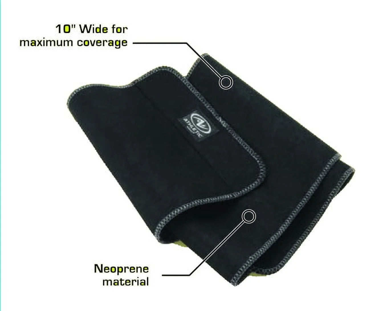 10" Waist Trimmer Belt with Antimicrobial Protection, Black