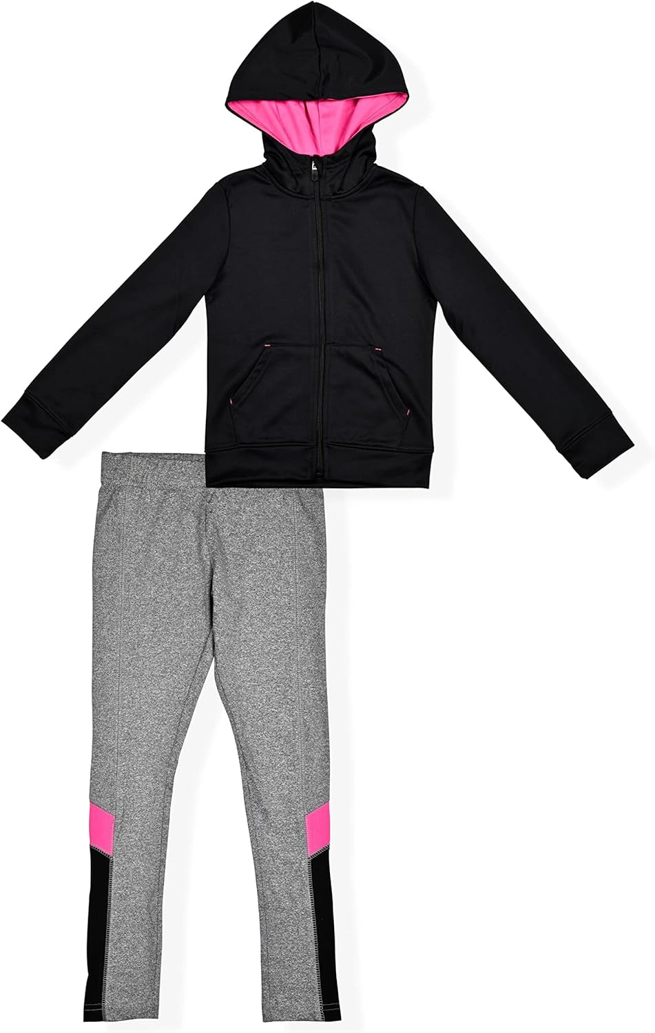 Girls Leggings and Fleece Hooded Sweatshirt Hoodie 2 Piece Set