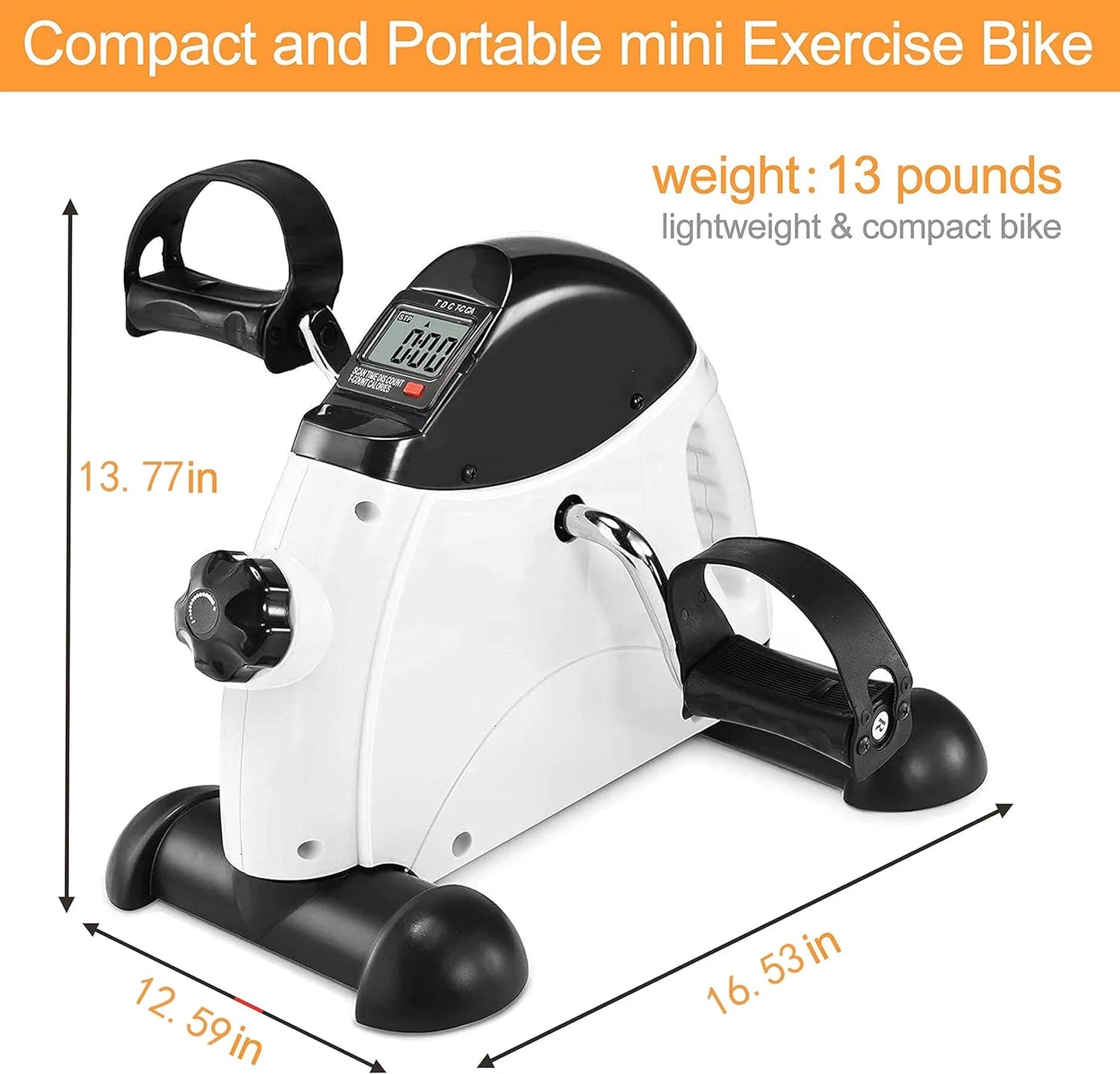 Mini Pedal Exerciser under Desk Bike with Non Slip Carpet